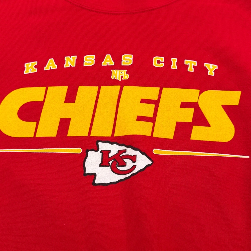 Vtg NFL Kansas City Chiefs Mens Large Red Graphic Crew Neck Sweatshirt - Picture 2 of 9